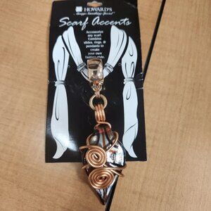 Howards Jewelry Scarf Ring Accent Pendant Copper Rust Black Silver Gold